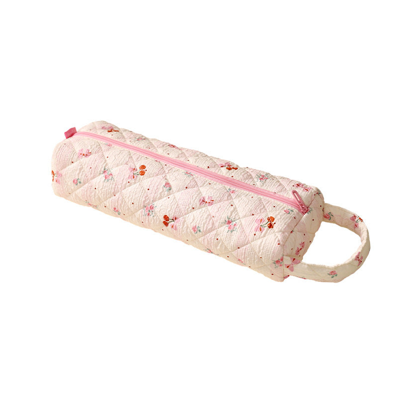 Quilted Multi-Purpose Bag, Portable Zipper Makeup Pouch with Handle 🧺