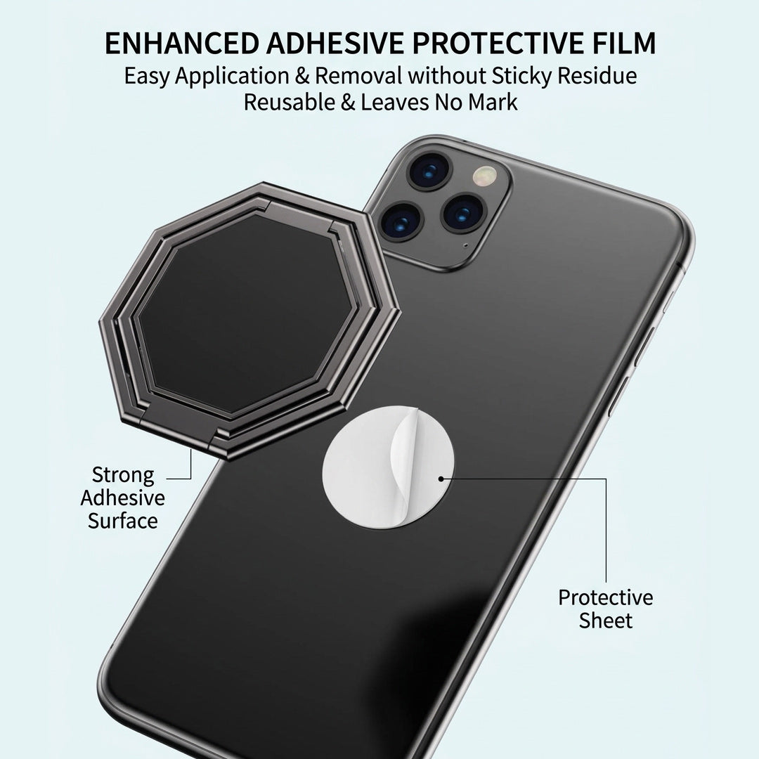 📱 360° Rotating Phone Ring Holder – Metal Finger Grip & Foldable Kickstand