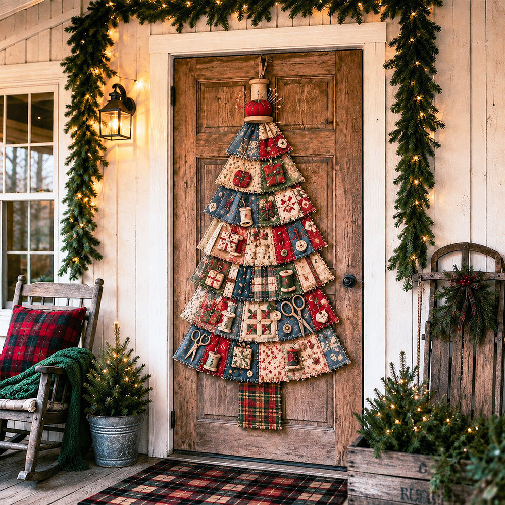 🎄DIY Oversized Patchwork Christmas Tree Door Hanging Kit