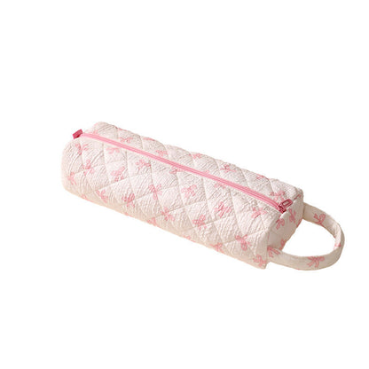 Quilted Multi-Purpose Bag, Portable Zipper Makeup Pouch with Handle 🧺