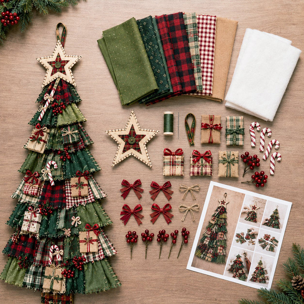 🎄DIY Oversized Patchwork Christmas Tree Door Hanging Kit
