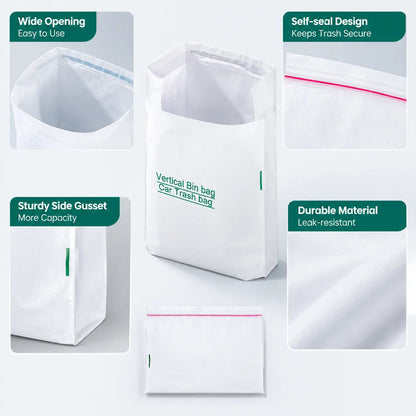 🚗 20-Pack Car Trash Bags – Self-Adhesive Disposable Waste Bags 🗑️