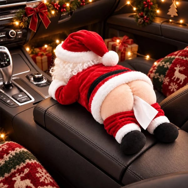 🎅Cheeky Santa Tissue Holder – Hilarious Christmas Gag Accessory!