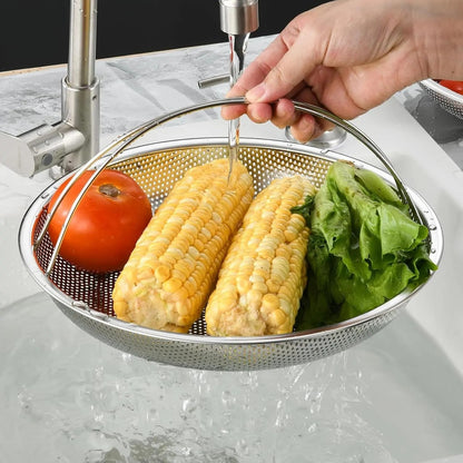 🥘Food‑Grade Stainless Steel Steamer Basket with Support Rack