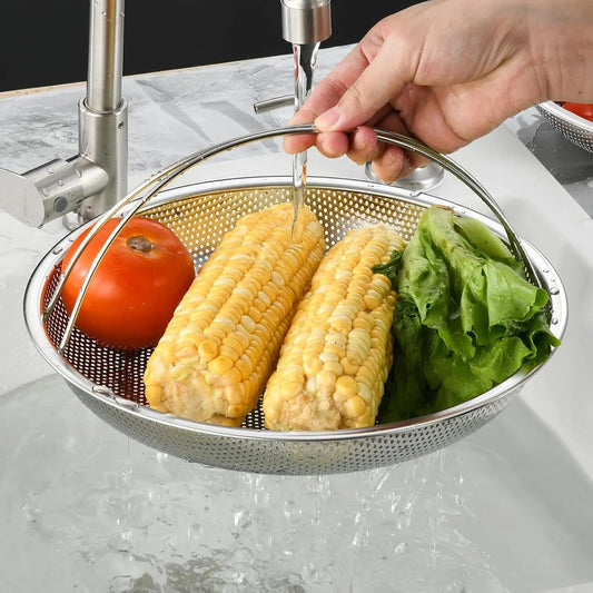 🥘Food‑Grade Stainless Steel Steamer Basket with Support Rack