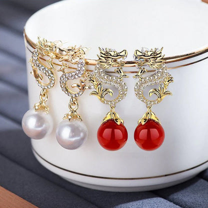 Dragon Hanging Bead Earrings