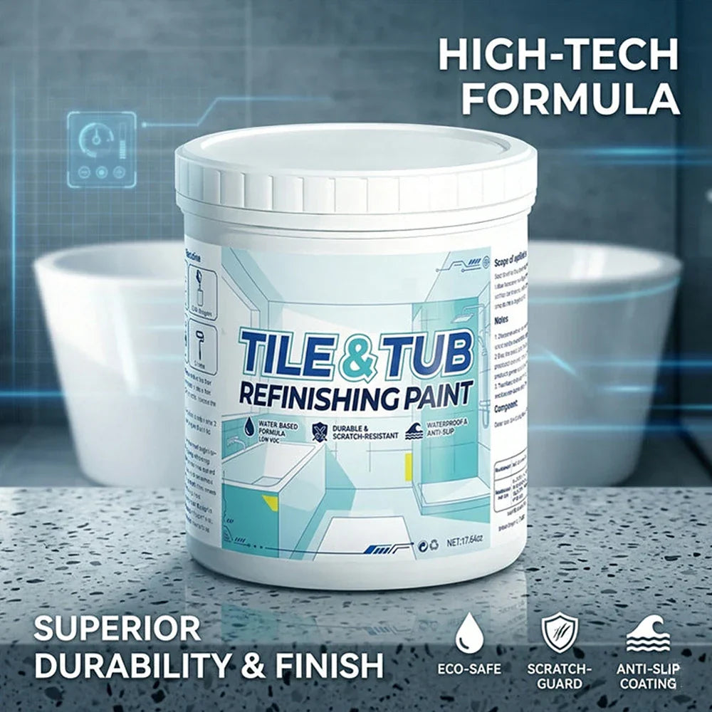 🥳Hot Sale Tile Tub Refinishing Paint Kit Covers Stains Cracks Easy DIY