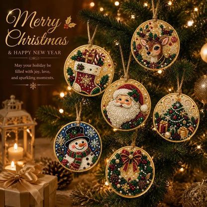 🎄Christmas DIY Diamond Painting Ornaments Kit, Xmas Tree Hanging Pendant🎁