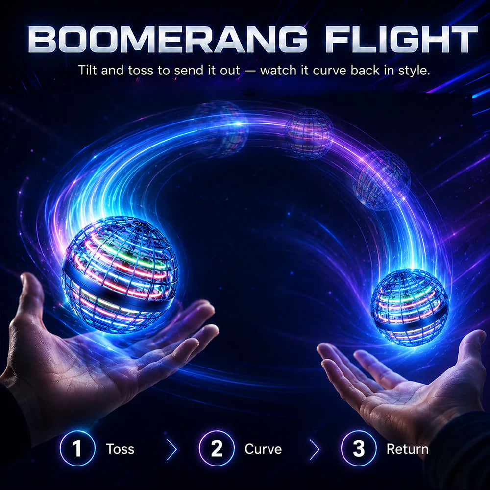 🔥LED Flying Orb – Toss, Hover, Return