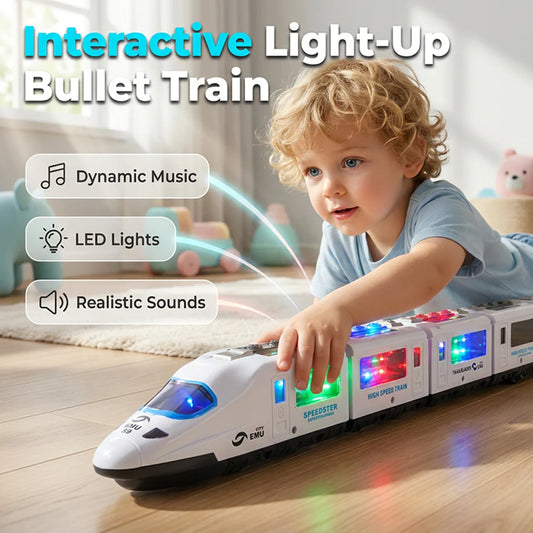 Electric Bullet Train Toy with Lights & Music