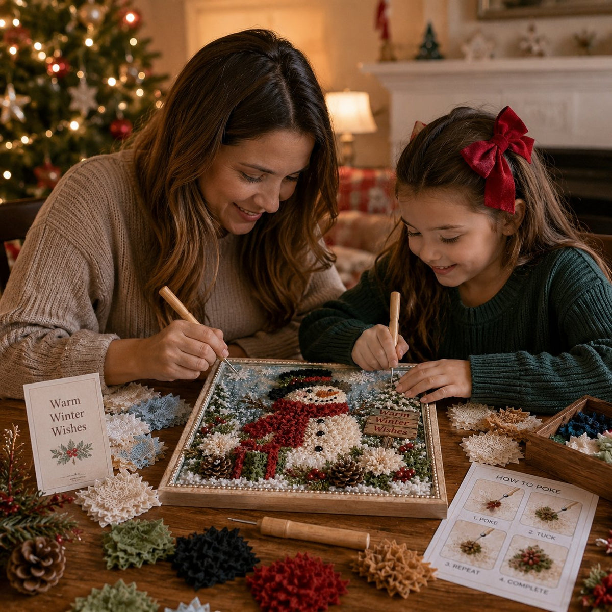 🎅🎄 Premium 3D Christmas Fabric Poke Art Kit | No‑Sew Holiday Craft Set✨