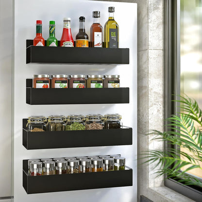 🧲 Stainless Steel Magnetic Organizer, Humidity‑Resistant Kitchen Rack for Sauces & Beverages 🍾
