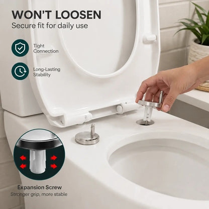 🚽🛠️2Pcs Universal Toilet Seat Expansion Screw Bolts, Thickened Stainless Steel