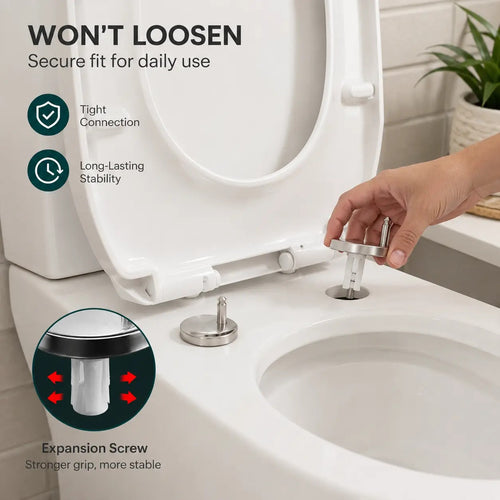 🚽🛠️2Pcs Universal Toilet Seat Expansion Screw Bolts, Thickened Stainless Steel