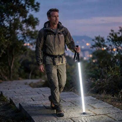 Laser Saber LED Trekking Poles, Waterproof Aluminum Hiking Sticks for Night Camping & Survival