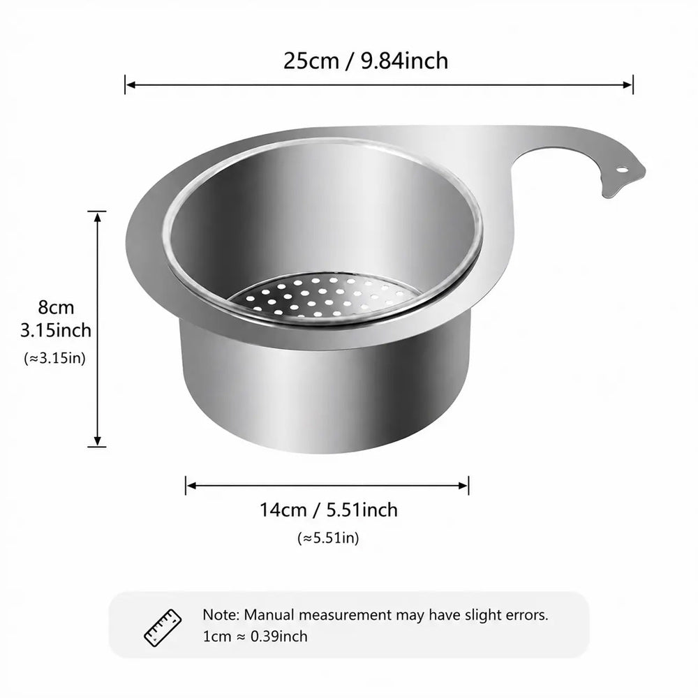 🧺 Stainless Steel Sink Drain Basket – Hanging Kitchen Organizer