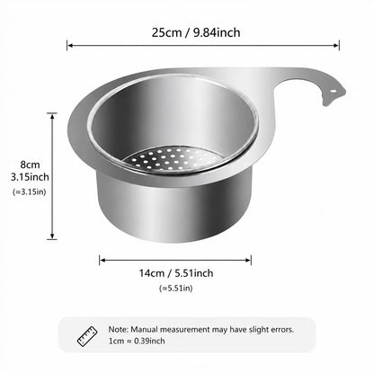 🧺 Stainless Steel Sink Drain Basket – Hanging Kitchen Organizer