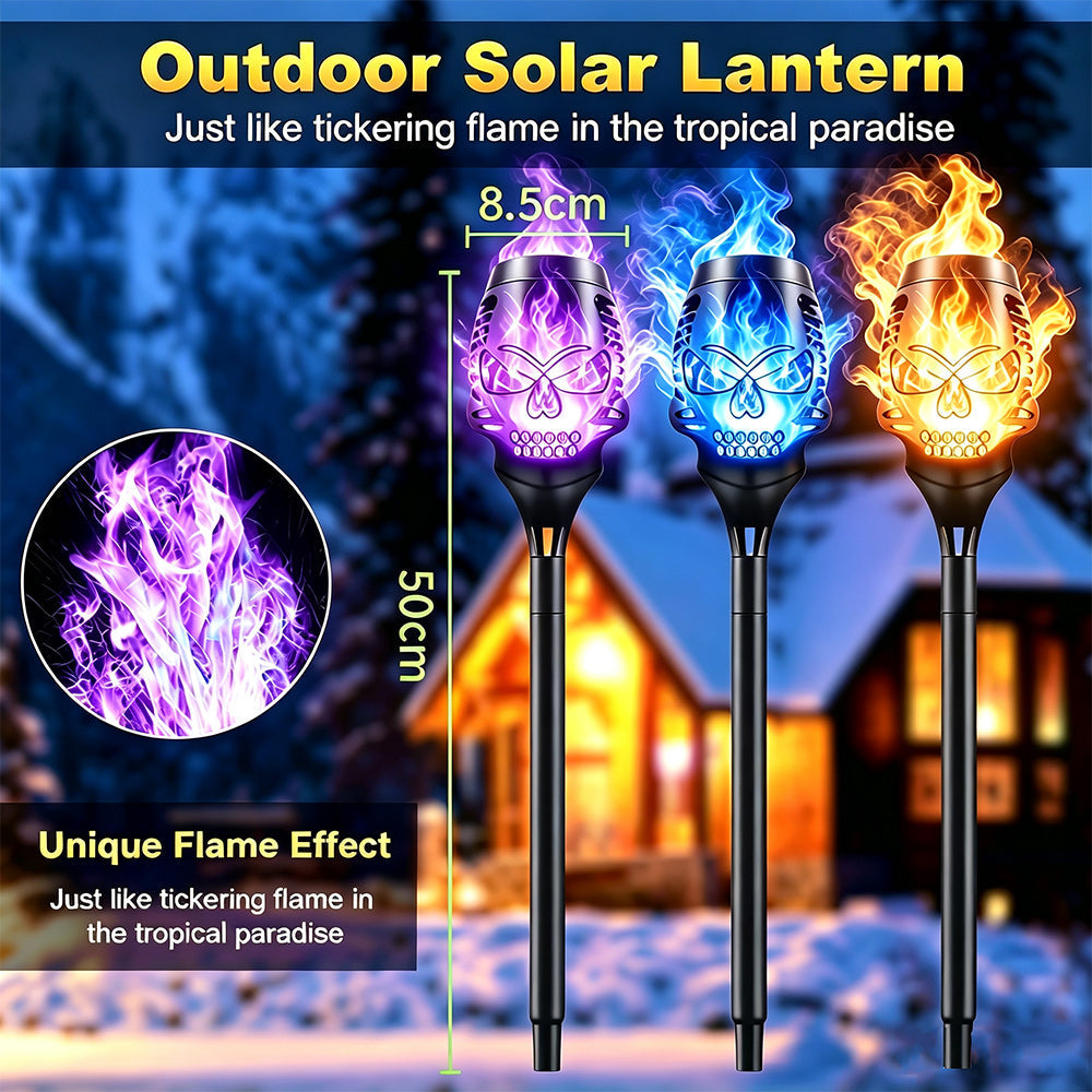 Halloween Solar Skull Flame Lights