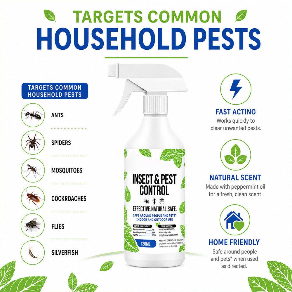 Natural Peppermint Oil Bug Spray, Indoor & Outdoor Use
