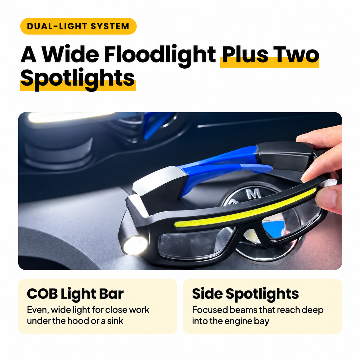 🔦👓 LED Headlamp Glasses – Rechargeable Hands-Free Motion Sensor Light for Outdoor & Everyday Use