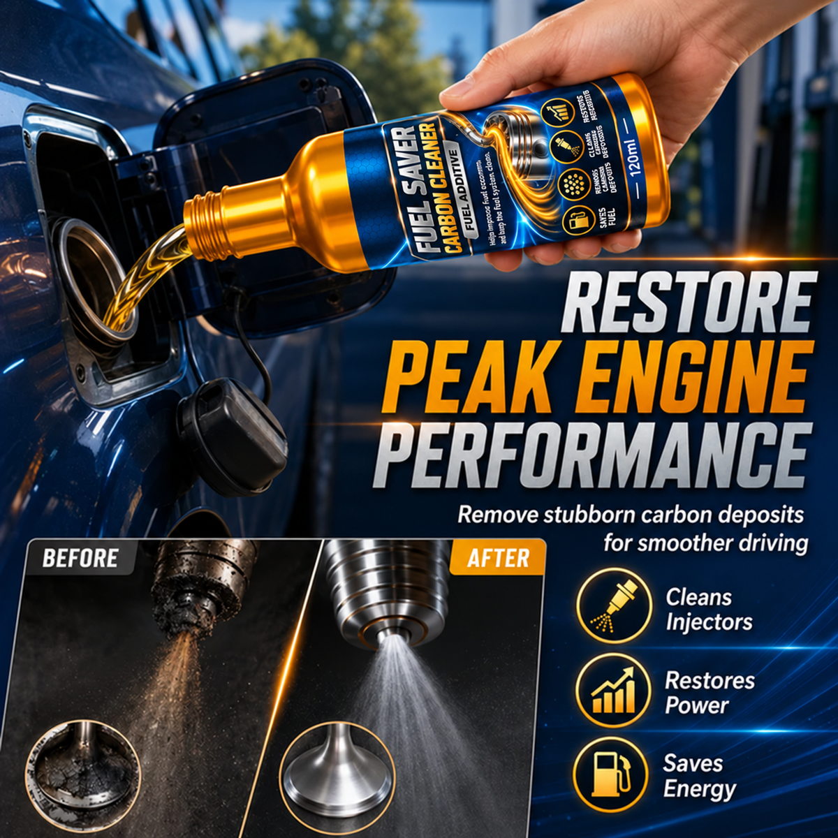 🚗🛠️Car System Cleaner Additive for Injector Carbon Deposit Removal