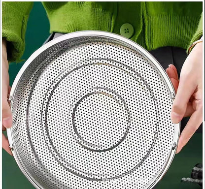 🥘Food‑Grade Stainless Steel Steamer Basket with Support Rack
