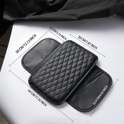 Microfiber Leather Car Armrest Cover with Memory Foam & Side Pockets🚙