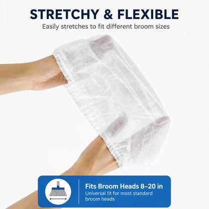 🧹Disposable Broom Dust Covers, Non-Woven Dust Catcher for Standard Brooms,50 Covers