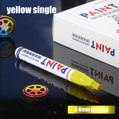 🎨12-Color Paint Marker Set – 6mm Chisel Tip for Custom Tire Lettering & DIY