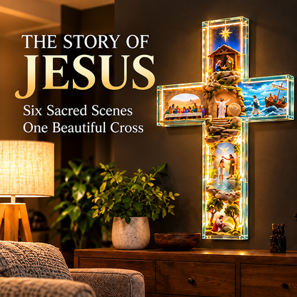 ✨ Last Day – 49% OFF!✝️The Story of Jesus in 6 Scenes Cross Lamp
