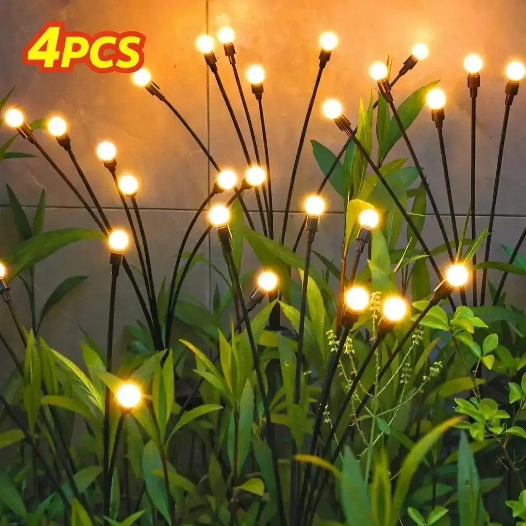 Solar Firefly Garden Lights  LED Flickering Firefly Glow Solar Pathway Lights for Yard, Patio & Landscape Decor