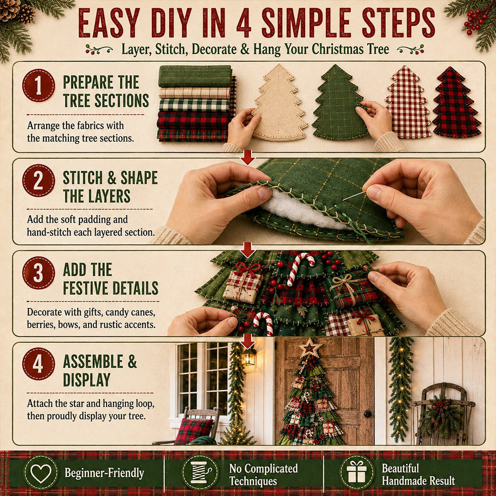 🎄DIY Oversized Patchwork Christmas Tree Door Hanging Kit