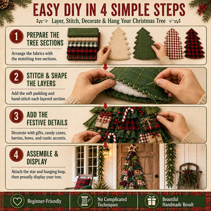 🎄DIY Oversized Patchwork Christmas Tree Door Hanging Kit