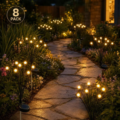 Solar Firefly Garden Lights  LED Flickering Firefly Glow Solar Pathway Lights for Yard, Patio & Landscape Decor