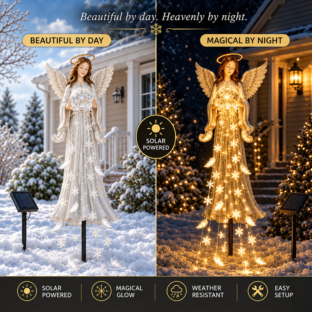 👼✨ Solar Angel Memorial Garden Light – Peaceful Glow for Outdoor Spaces 🌙🌸