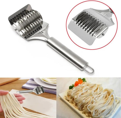 🍝🥖High‑Grade Stainless Steel Pasta Dough Roller Cutter Docker