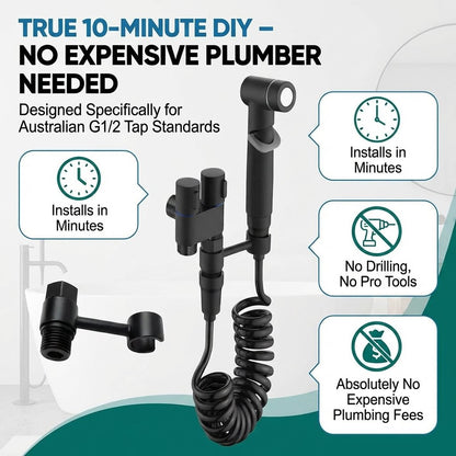 1-In-2-Handheld Out Dual Control Valve Bidet Sprayer for Toilet
