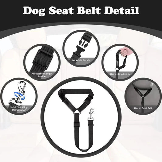 2-in-1 Dog Car Seat Belt & Walking Leash