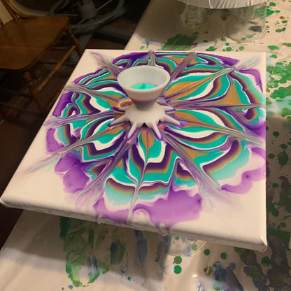 Pouring Paint Flower Split Art Cup