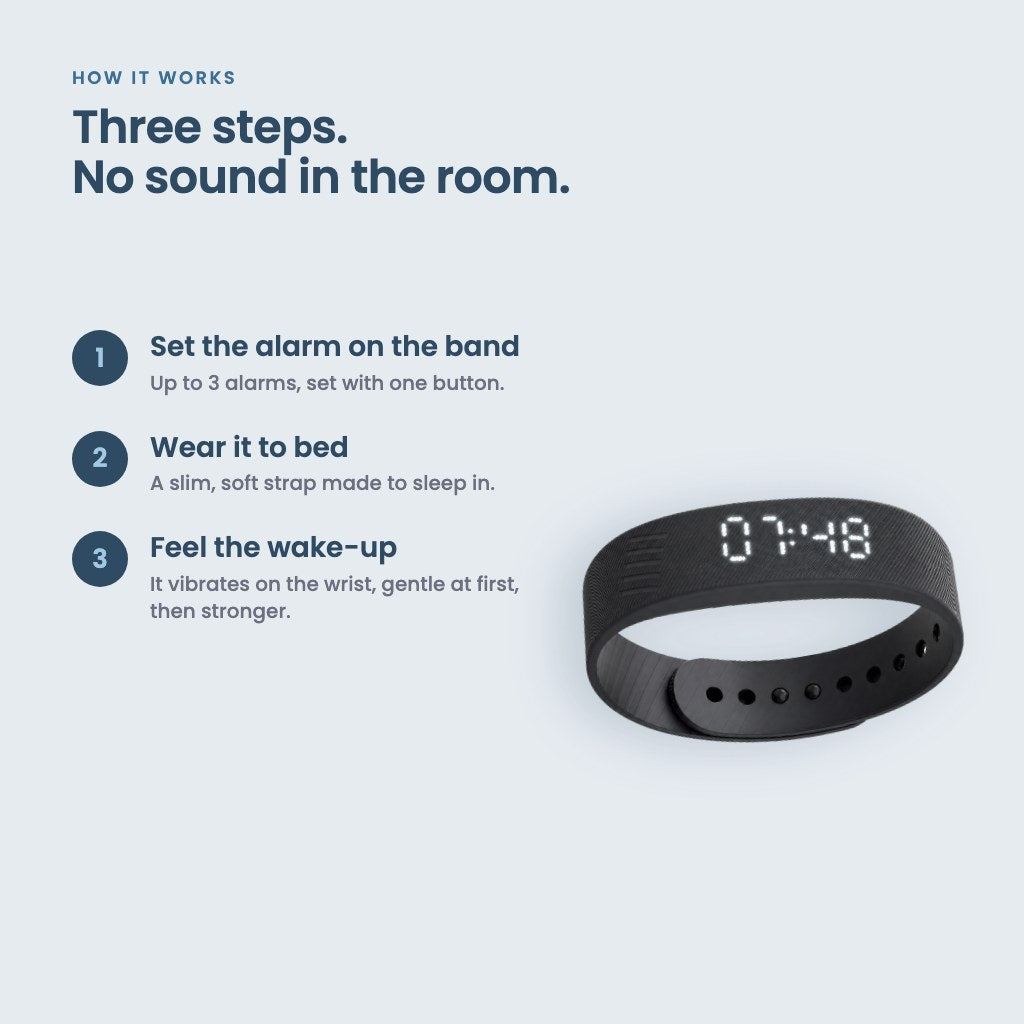 ⌚ Silent Vibrating Alarm Wristband – Gentle Wake-Up Smart Band ⏰