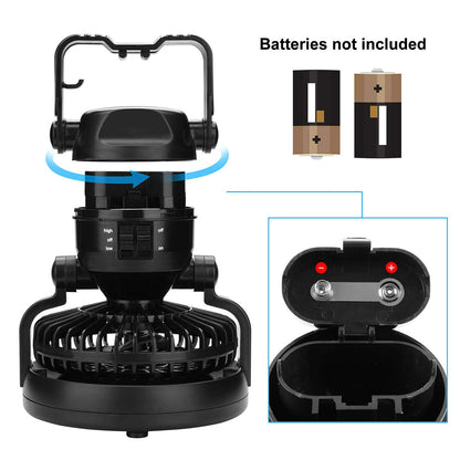 Portable LED Camping Lantern with Ceiling Fan