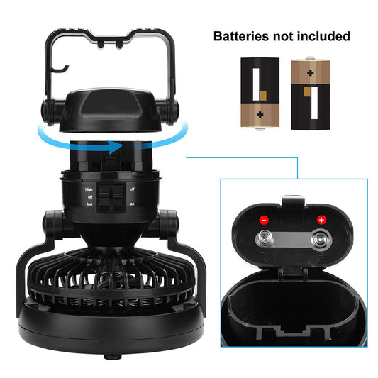 Portable LED Camping Lantern with Ceiling Fan