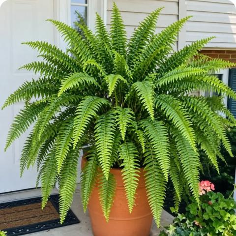 💛 Glowing Boston Ferns with Lights – 🌿 Zero Watering, Zero Maintenance