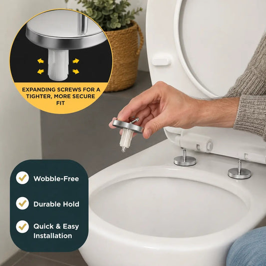 🚽🛠️2Pcs Universal Toilet Seat Expansion Screw Bolts, Thickened Stainless Steel
