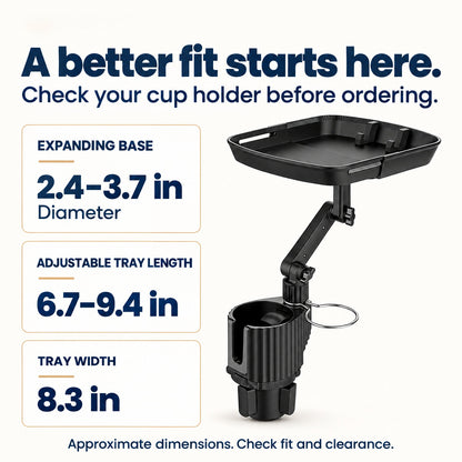 🚗🔄 Universal 360° Swivel Car Cup Holder Tray