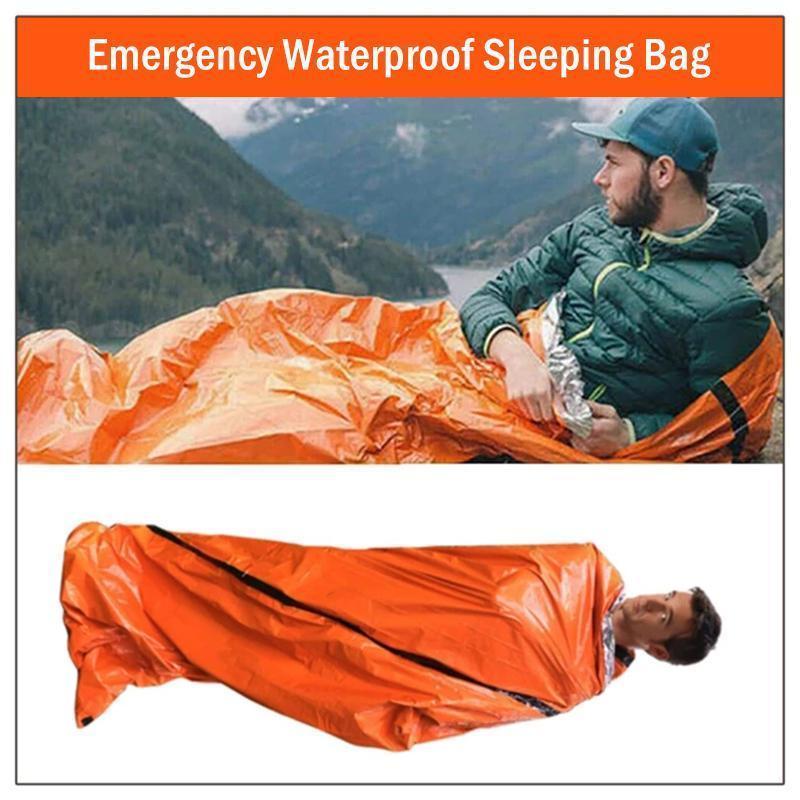 🏕️🔥 Emergency Thermal Sleeping Bag – Waterproof, Lightweight & Compact Survival Bivy