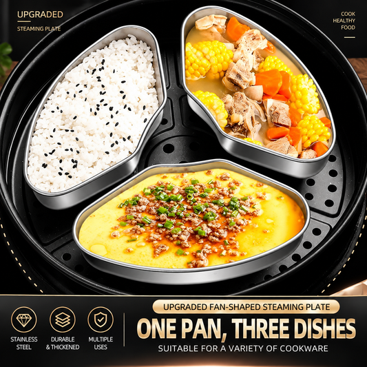 🍲 3-Piece Stainless Steel Steamer Set with Lid