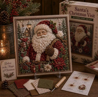 🎅🎄 Premium 3D Christmas Fabric Poke Art Kit | No‑Sew Holiday Craft Set✨