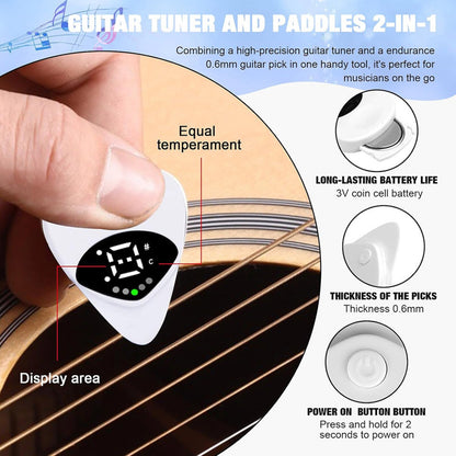 2-in-1 Guitar Pick Tuner – Instant Tuning & Playing in One Smart Tool
