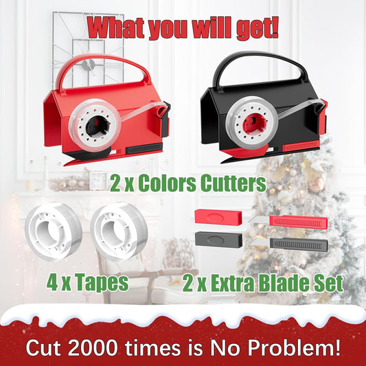 2-in-1 Gift Wrap Cutter & Tape Dispenser with Replacement Blades